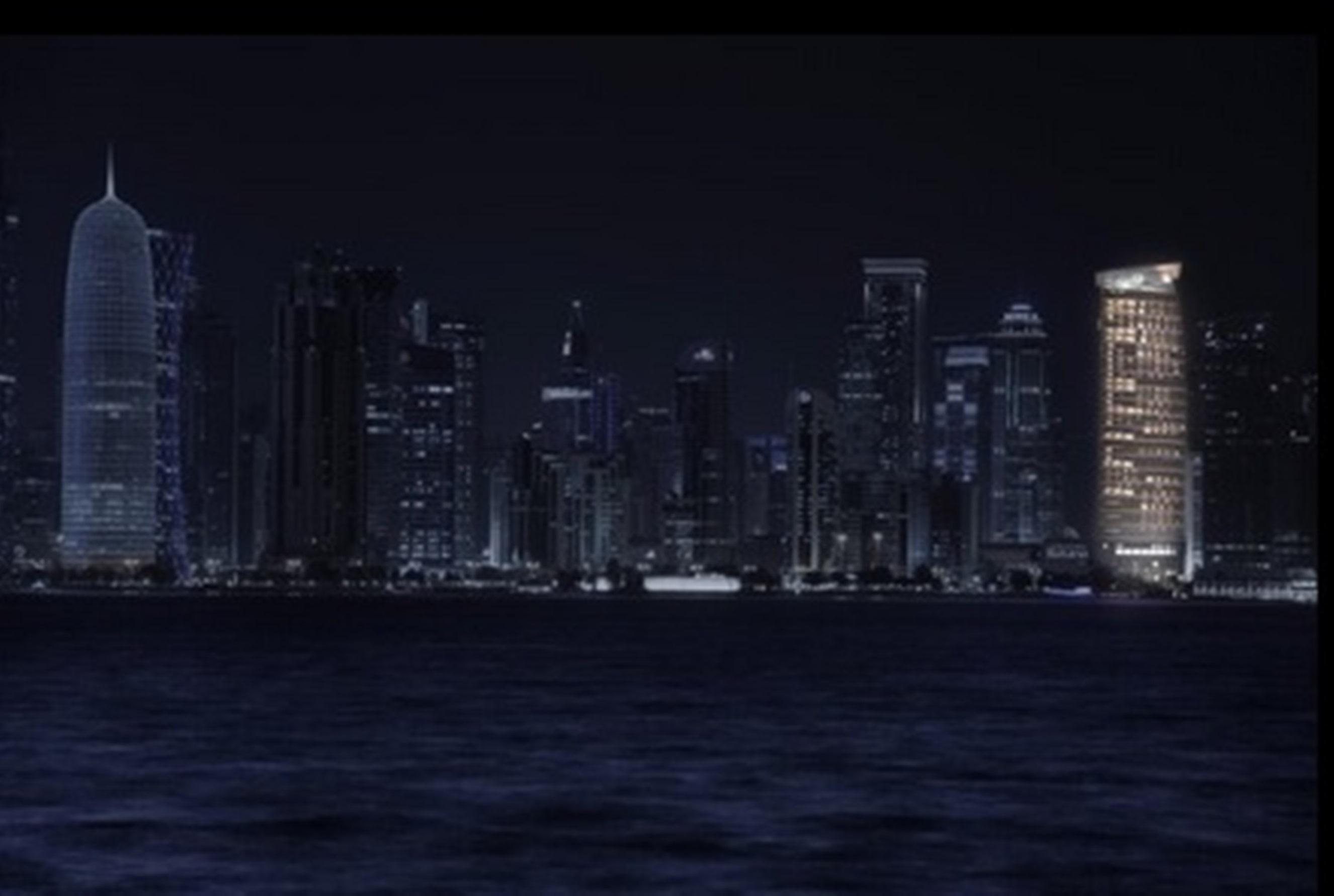 City Centre Rotana Доха Екстериор снимка Doha skyline at night